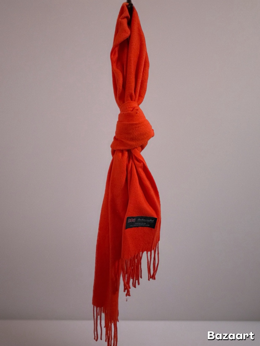 Cashmerefeel Scotland Design Orange Fringe Scarf Soft Winter Wrap Shawl